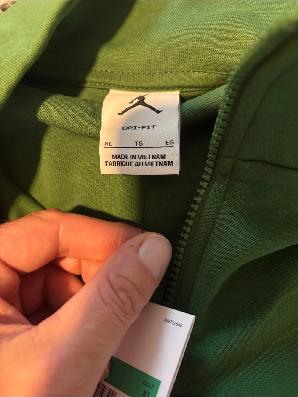 Nike Jordan’s Men’s Size XL 1/4 Zip pullover in Green/White NWT!